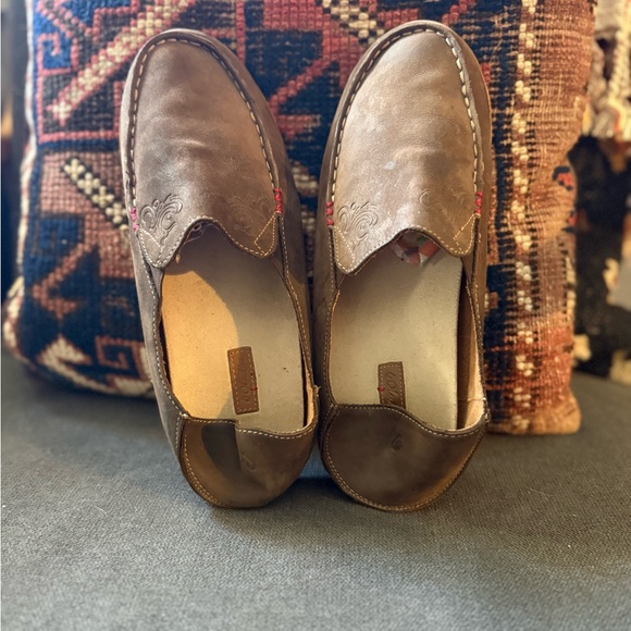 OluKai Brown Leather Women's Loafers - Picture 7 of 8